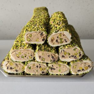 Turks fruit met pistachenoten en chocoladestukjes