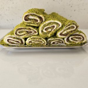 Turks fruit met pistachenoten en chocolade