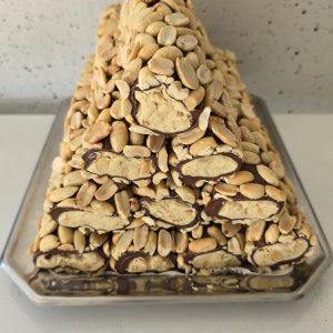 Turks fruit met pinda en chocolade